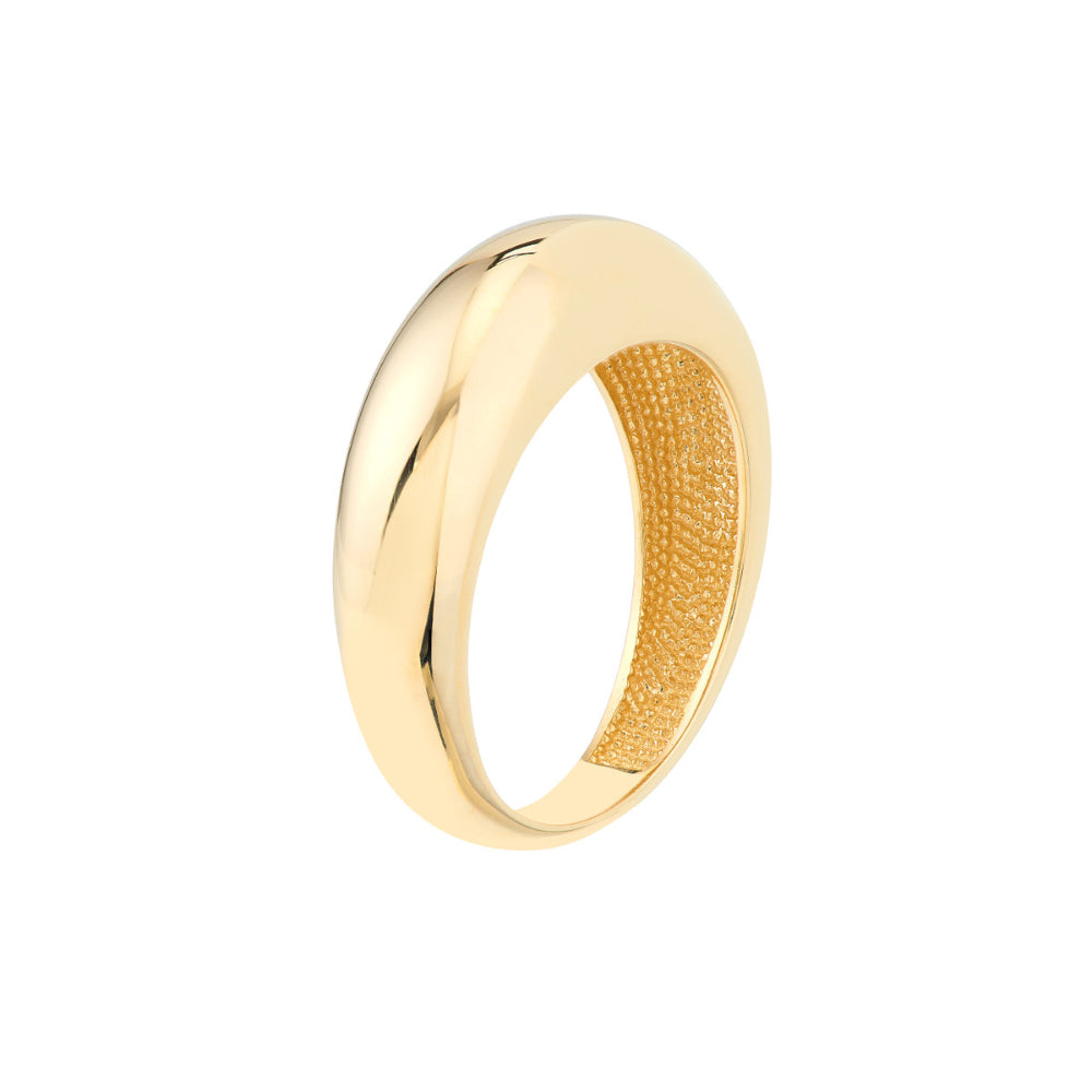 14k Gold Domed Puff Ring