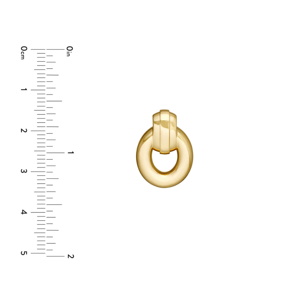 14k Gold Oval Drop Earrings