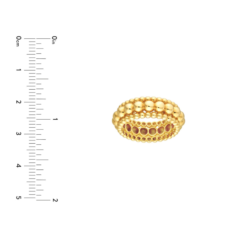 14k Gold Triple Bead Ring