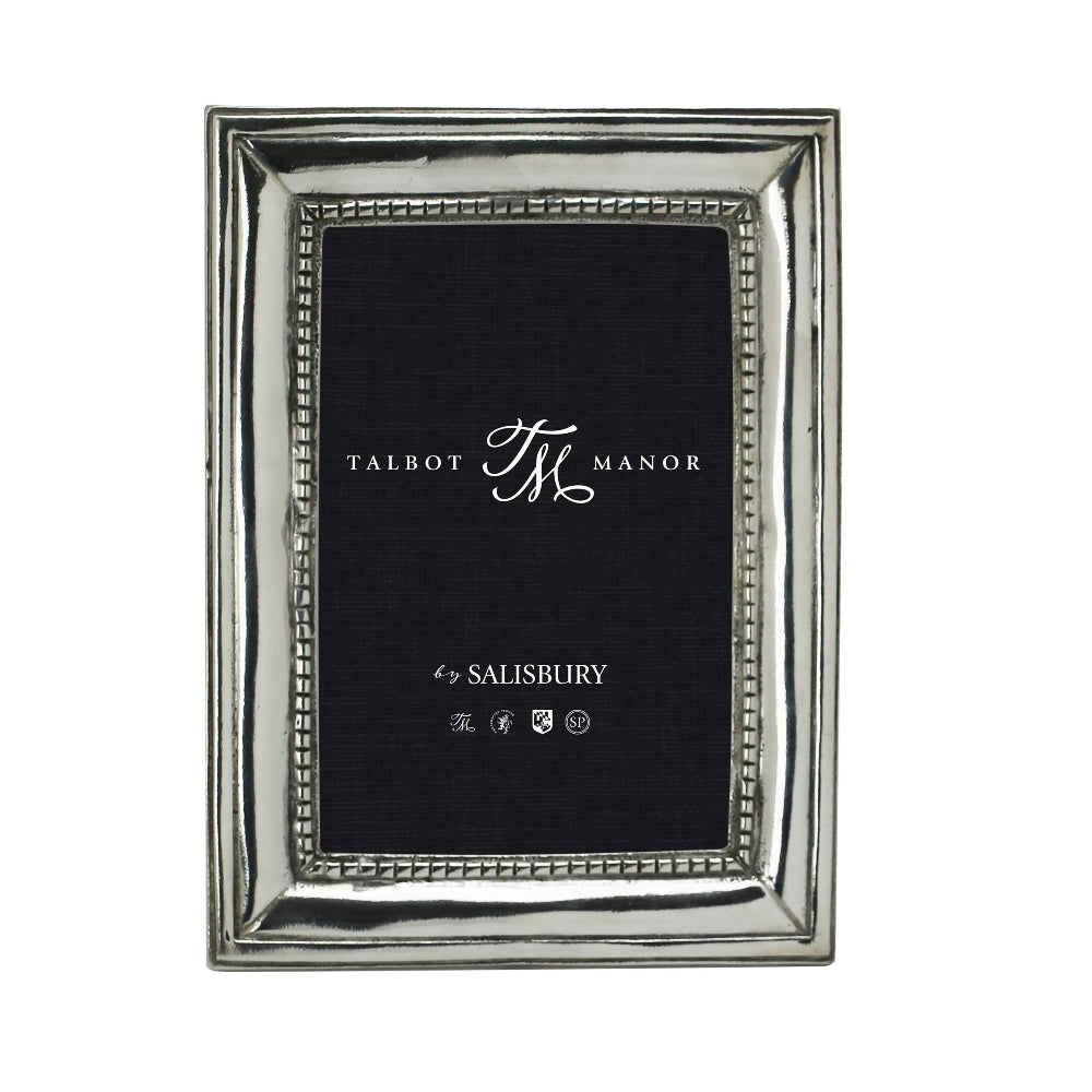 Silver picture 4x6 frame with 'Talbot Manor' branding on a white background.