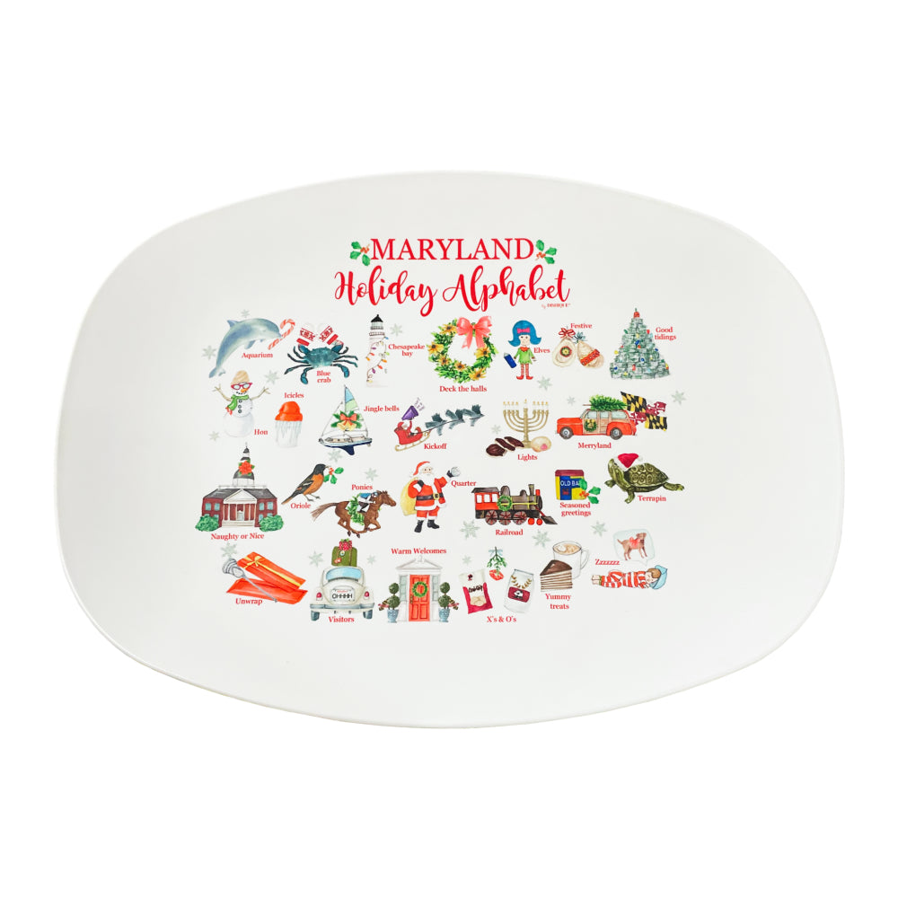 Dishique Maryland Holiday Alphabet Platter