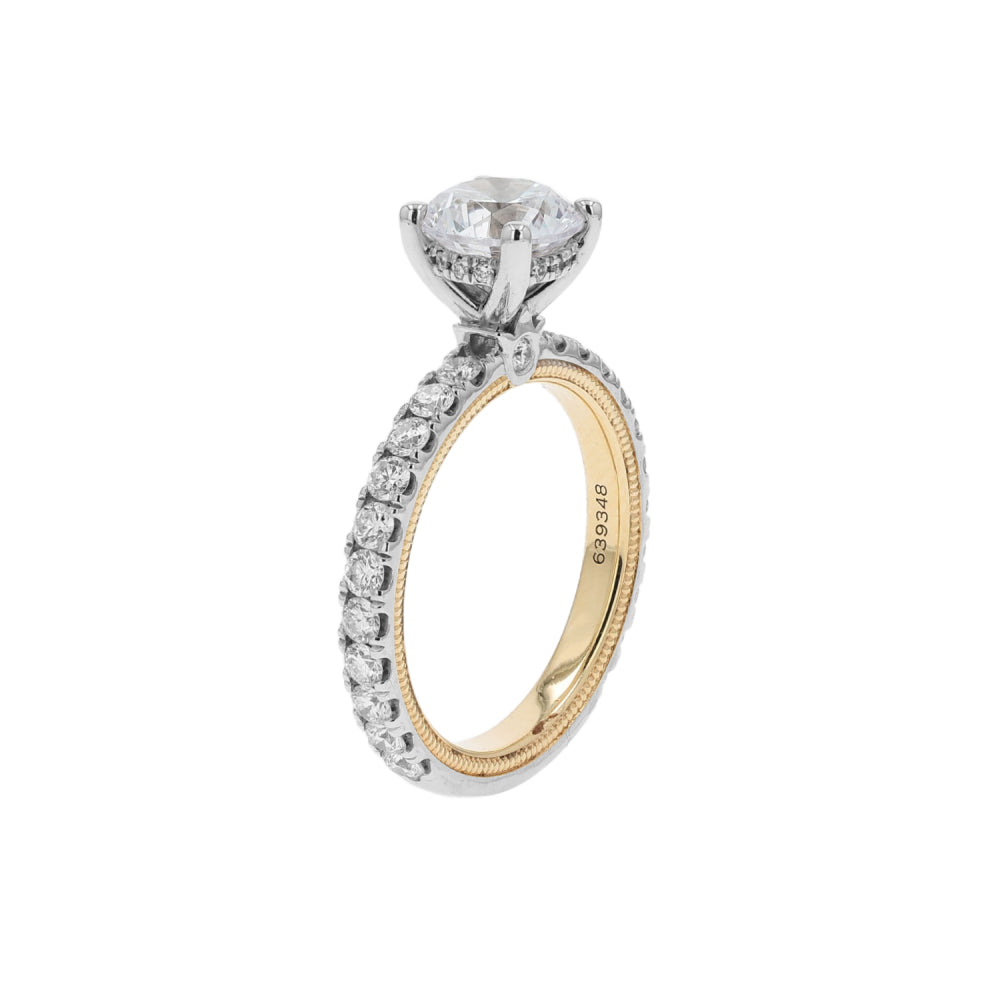 Verragio Tradtion 14k Gold Round Diamond Hidden Halo Engagement Ring