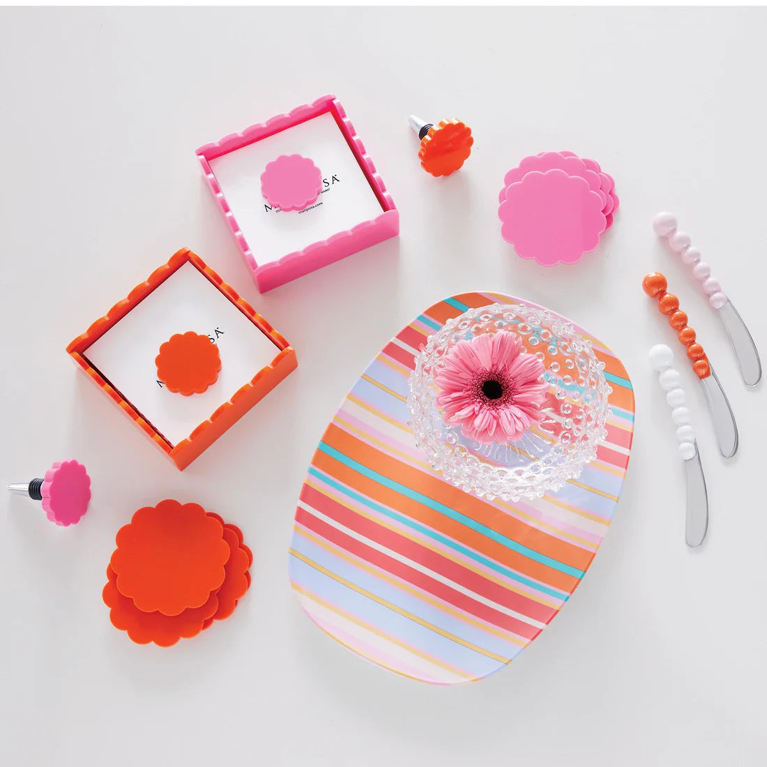Mariposa Cabana Bright Stripes Platter