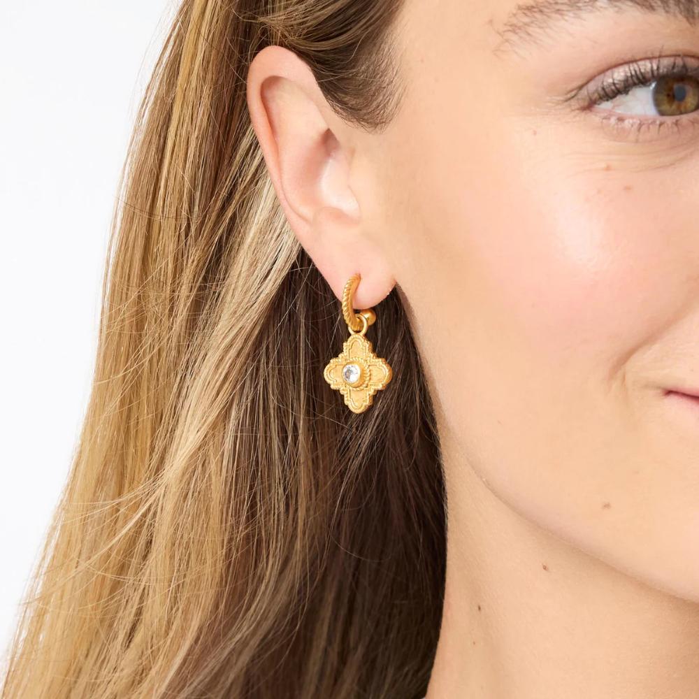 Julie Vos Theodora Hoop & Charm Earring - Cubic Zirconia