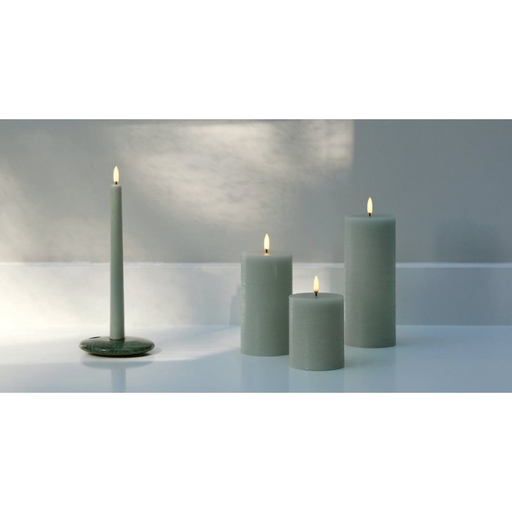Uyuni Lighting LED Rustic Pillar Candle-Dusty Green