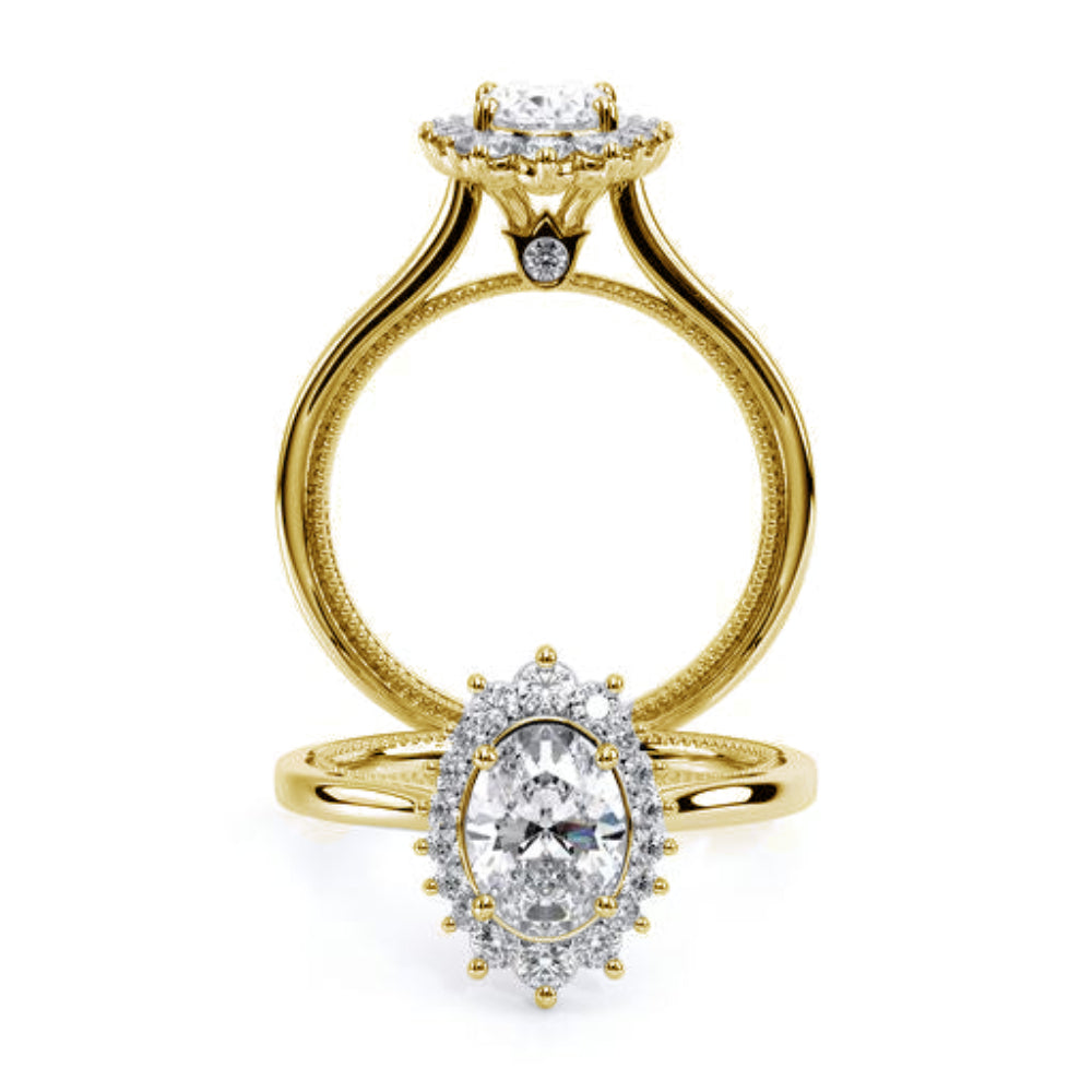 Verragio Renaissance 14k Gold Oval Center Halo Engagement Ring