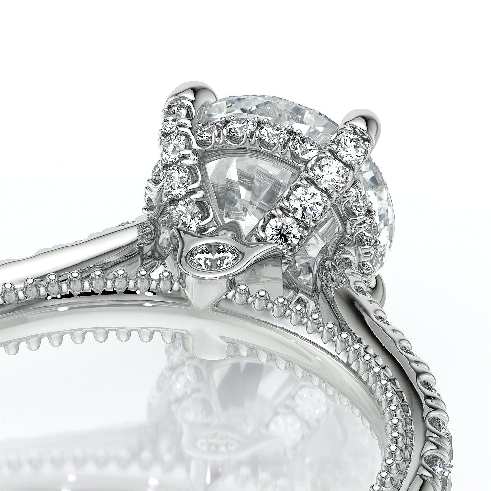 Verragio 14k Gold Euroshank Round Diamond Hidden Halo Engagement Ring