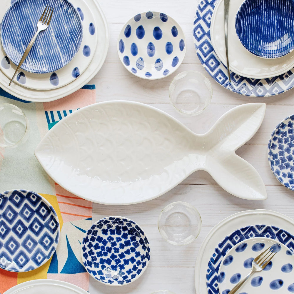 Vietri Santorini Large Figural Fish Platter