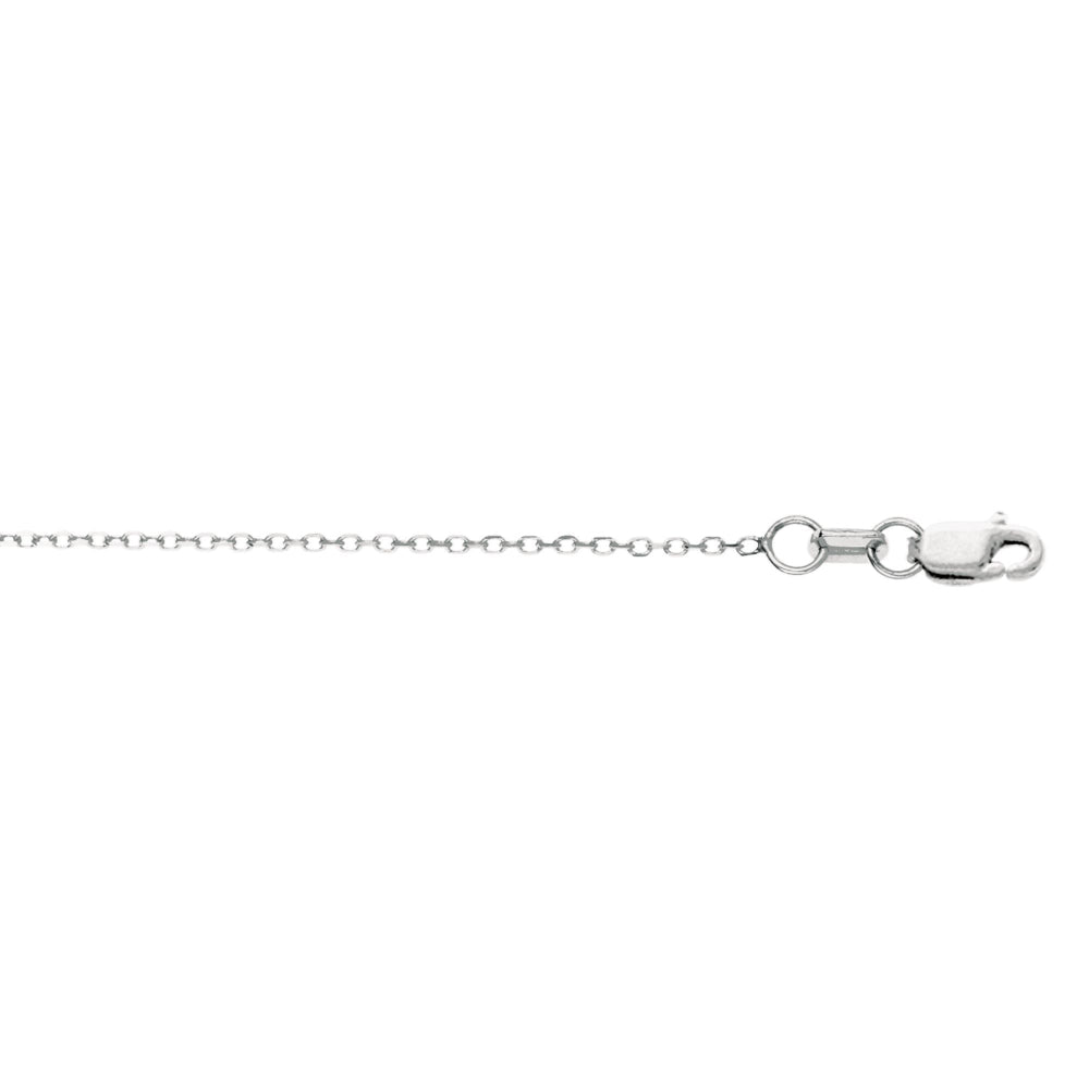 14k White Gold 20" 1.0mm Cable Link Chain Necklace