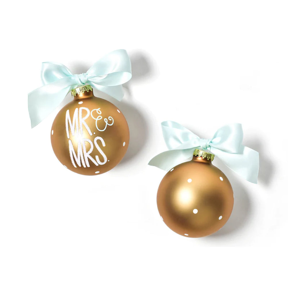 Coton Colors Mr. & Mrs. Glass Ornament