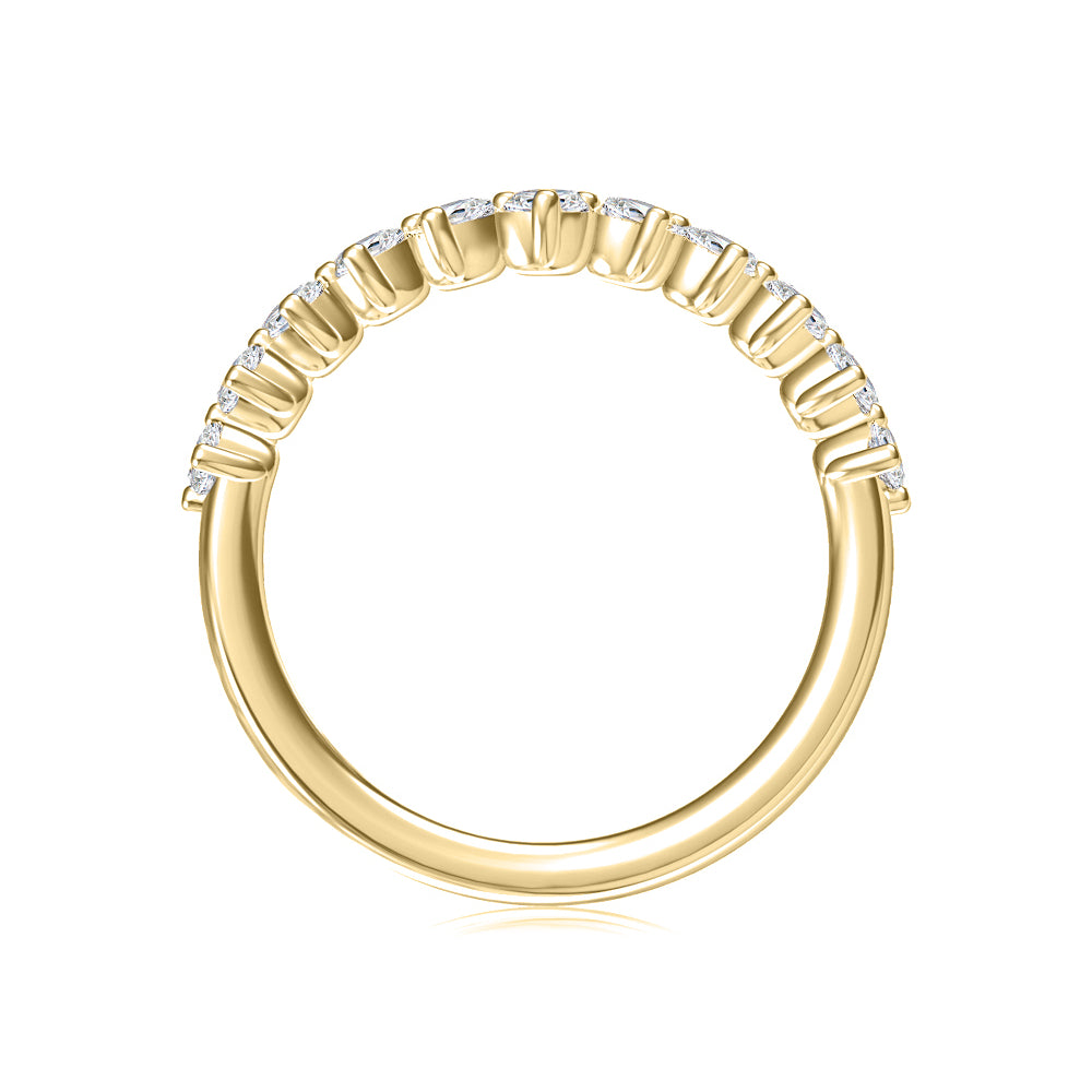 A. Jaffe 14k Gold Curved Diamond Pave Wedding Band