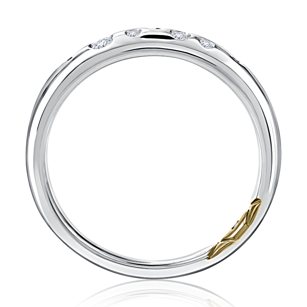 A. Jaffe 14k Gold Flush Set Diamond Wedding Band