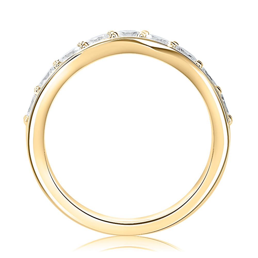 A. Jaffe 14k Gold Oval Diamond Contour Band