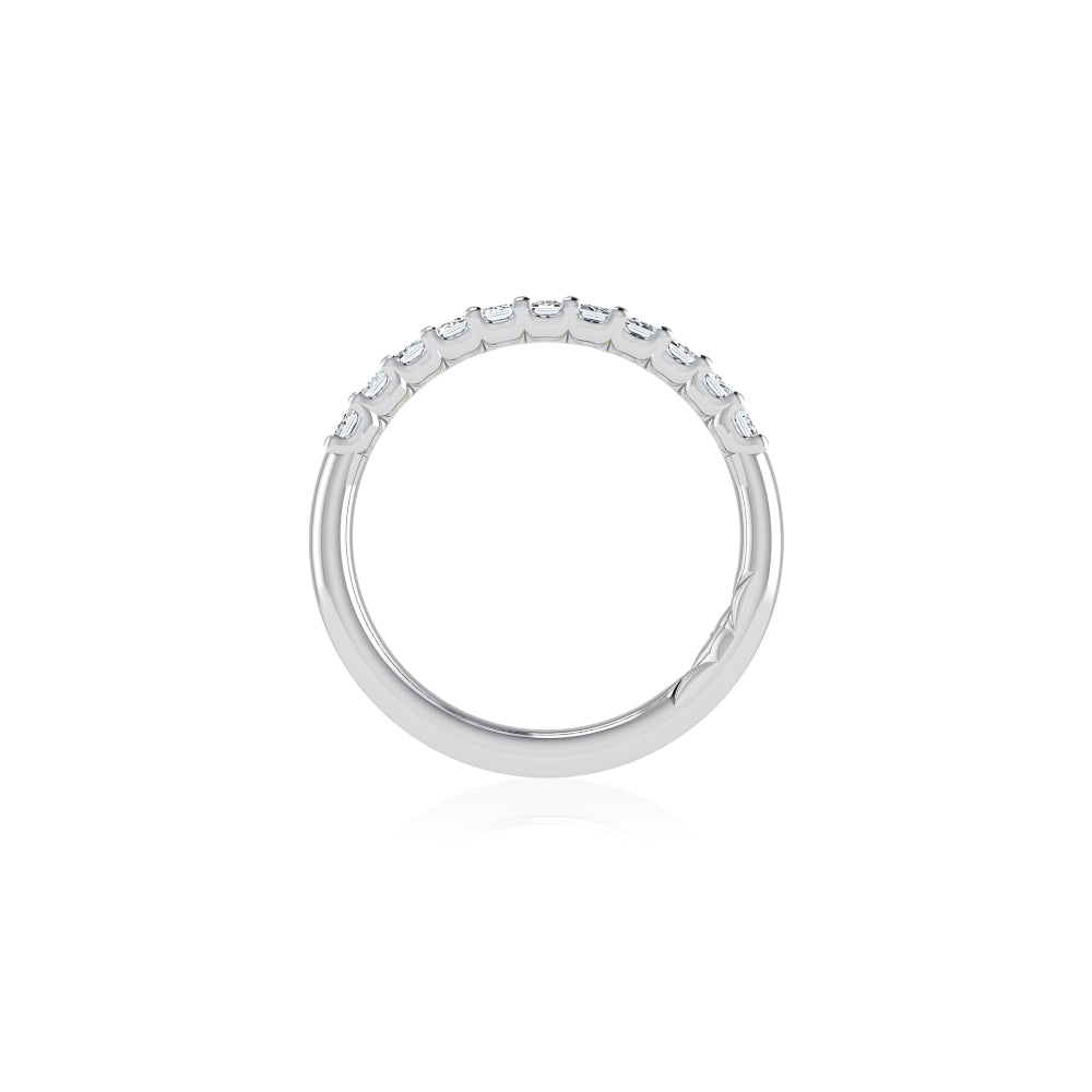 A. Jaffe 14k Gold Emerald Cut Diamond Halfway Wedding Band