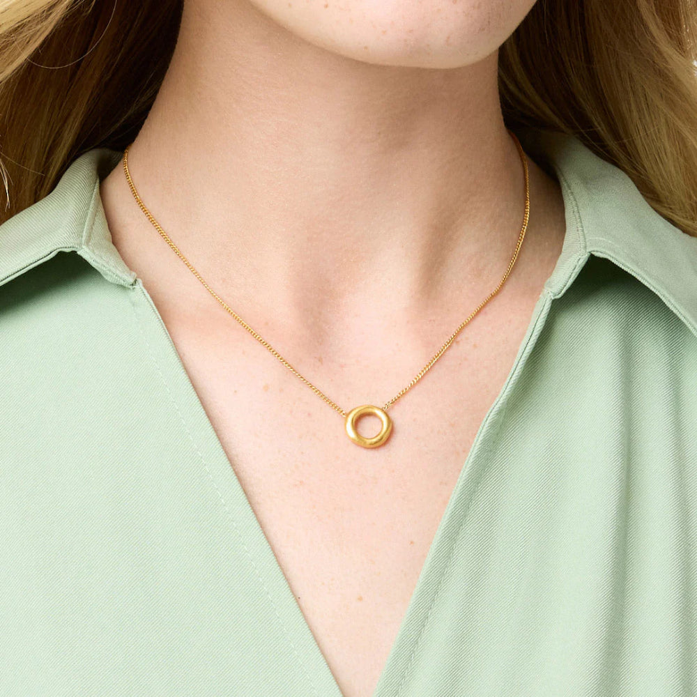 Julie Vos Wave Circle Delicate Necklace