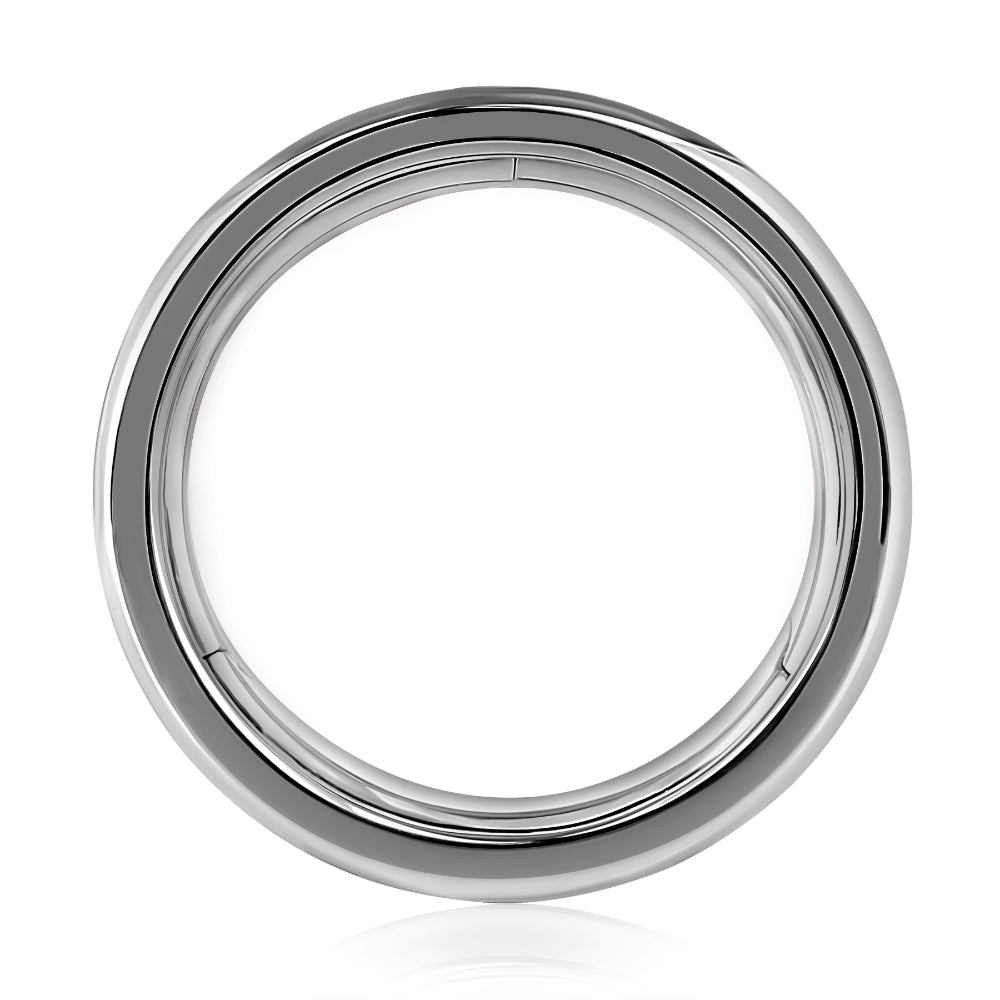 A. Jaffe 14k Gold Men's 7mm Black Ceramic Center Polished Edge Wedding Band