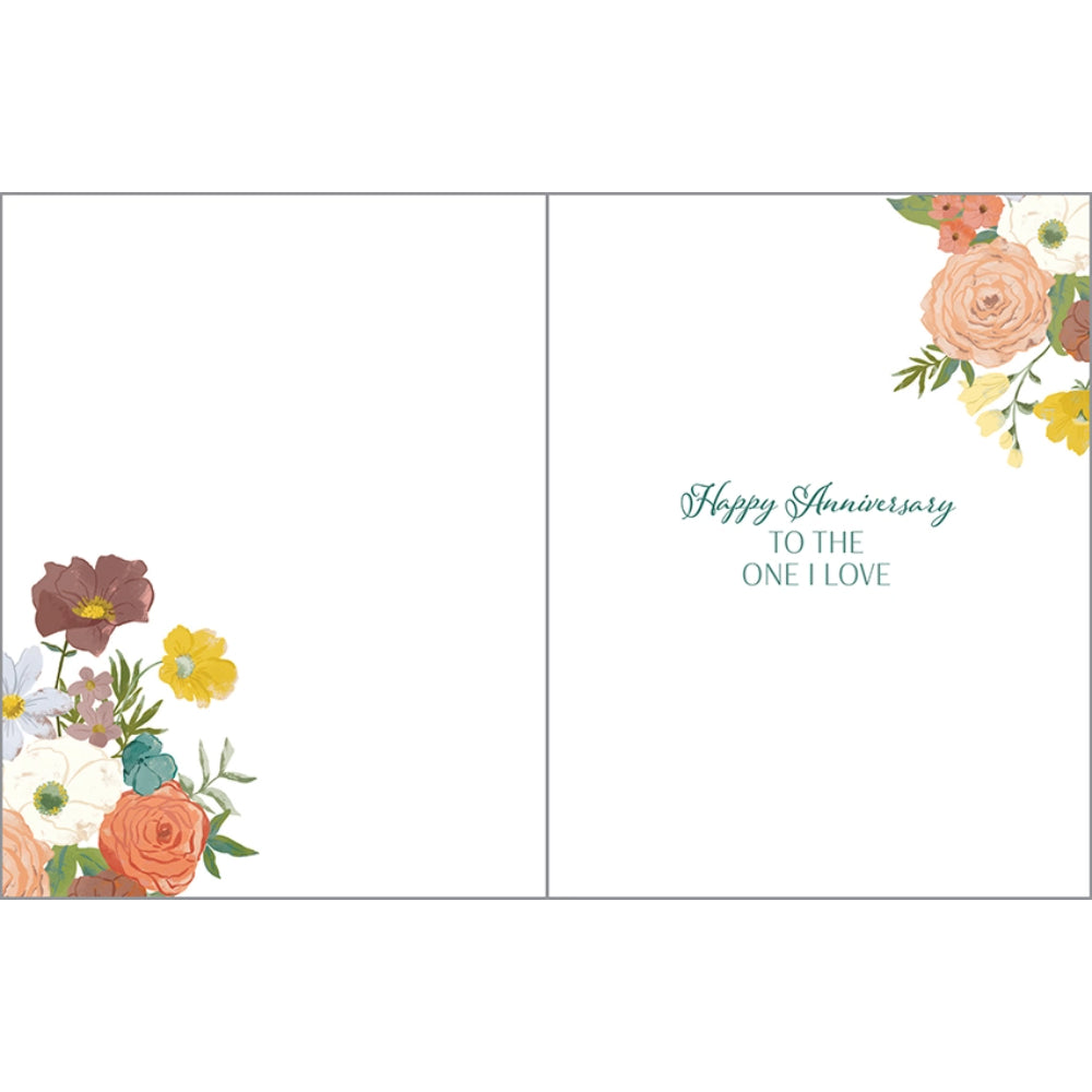 Gina B Designs Golden Boho Flowers Anniversary Greeting Card