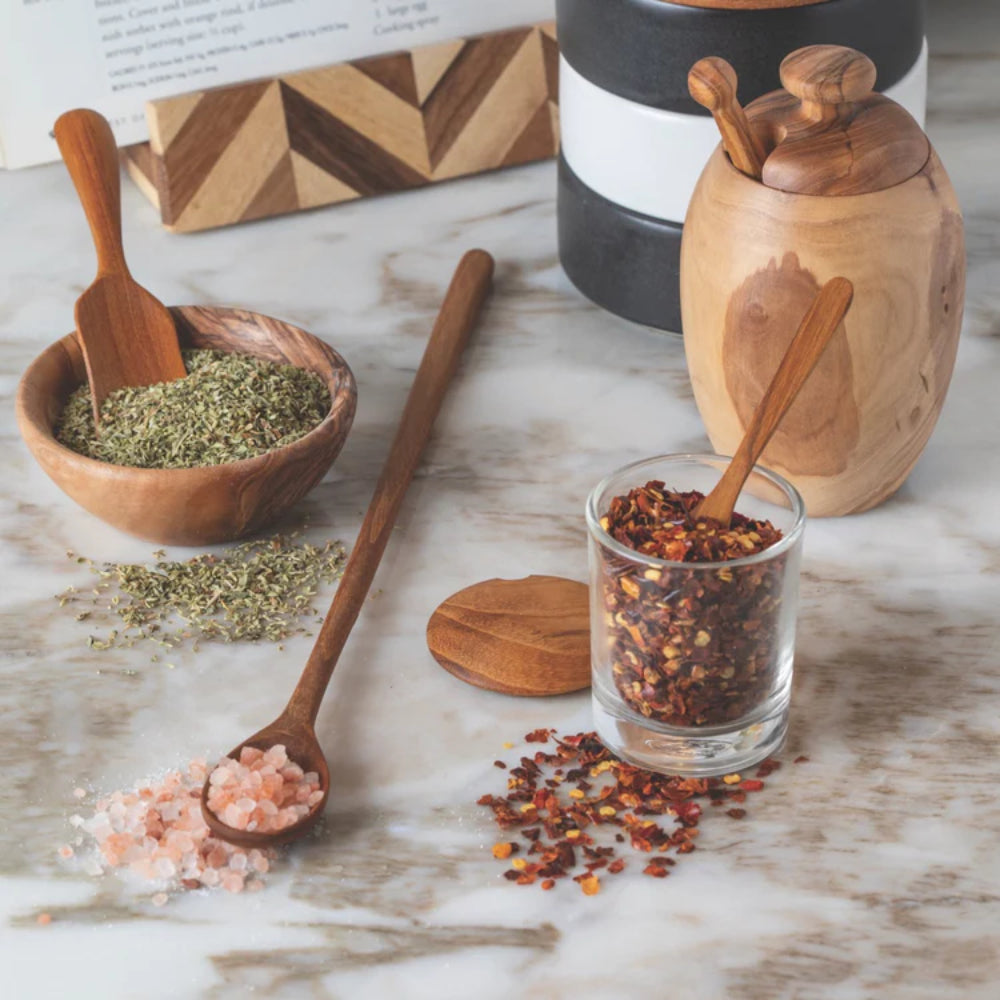 Be Home Glass Cellar with Teak Lid & Spoon