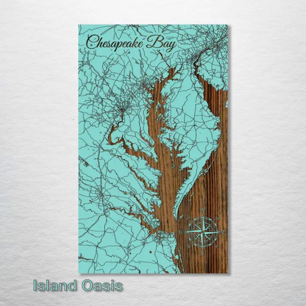 Fire & Pine Maryland Chesapeake Bay Map Board-Mini (7.25" x 12")