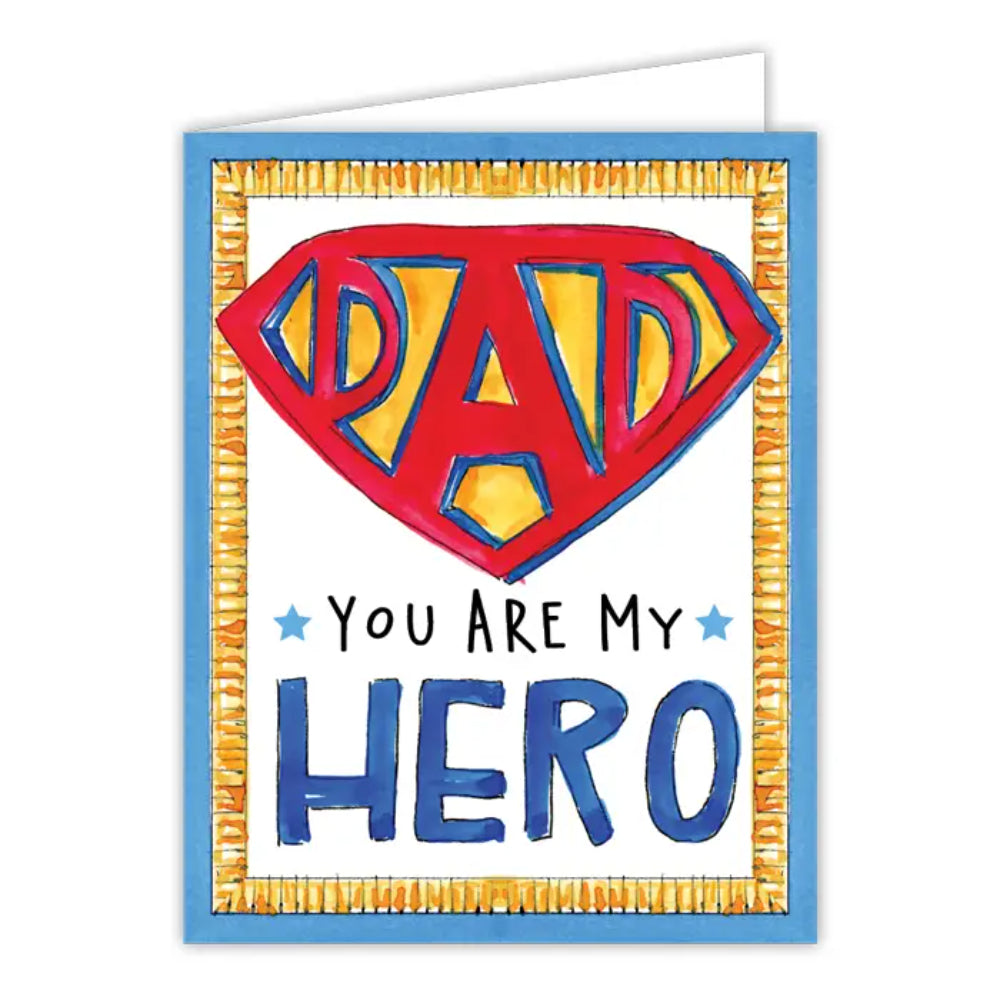 RosanneBeck Collections Hand Painted Dad You Are My Hero Father's Day Greeting Card