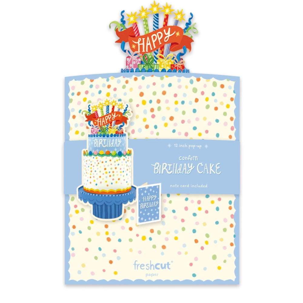 Confetti Birthday Cake Pop-Up Greeting Cards