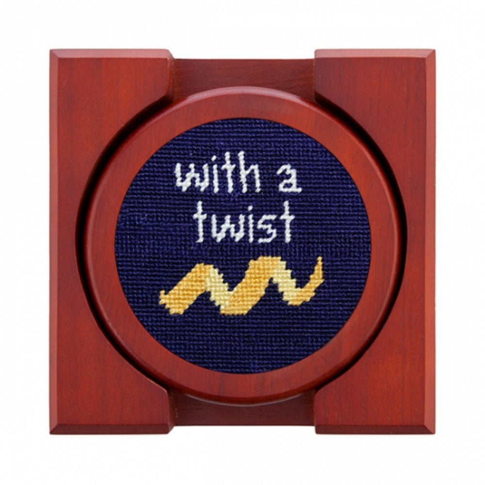 Smathers & Branson Cocktail Orders Needlepoint Coaster Set