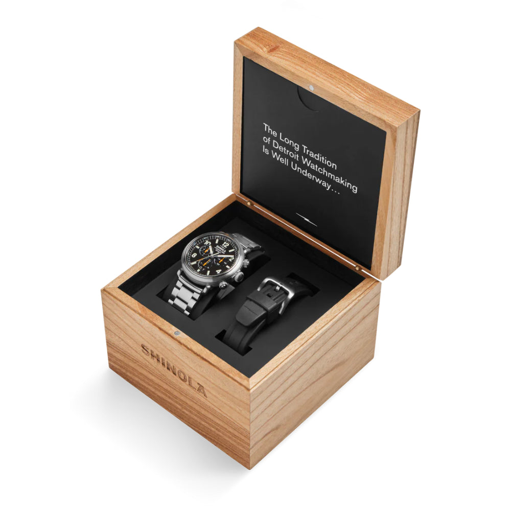 Shinola Runwell Chronograph West Wind Watch Gift Set with Additional Strap