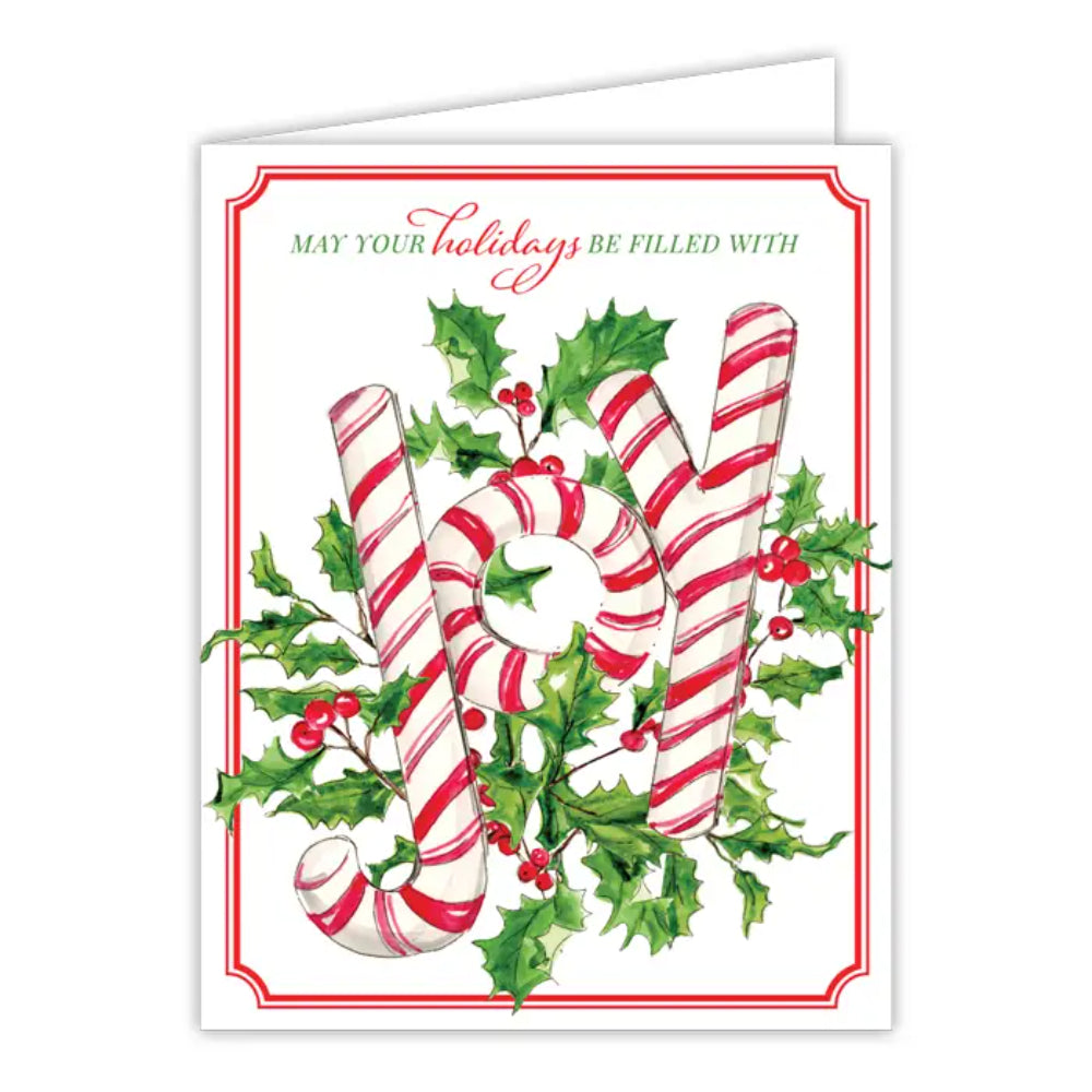RosanneBeck Collections May Your Holidays Be Fille Joy Candy Cane Greeting Card