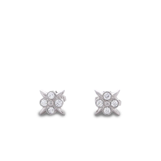 Estate Tiffany & Co. Platinum Diamond Stud Earrings