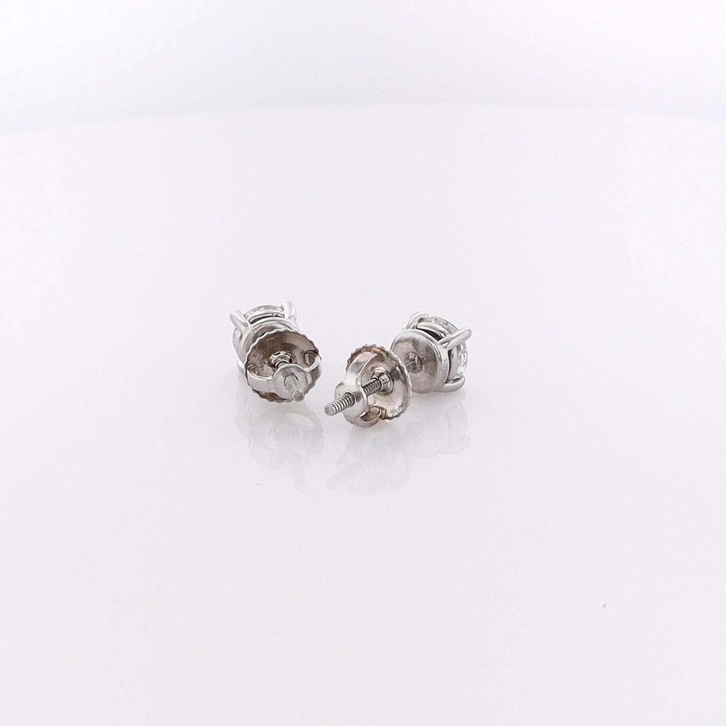 Estate Tiffany & Co Platinum Diamond Stud Earrings