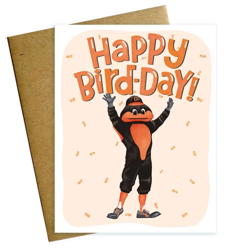 Maggie Moore Studio Happy Bird-Day Baltimore Orioles Blank Birthday Card