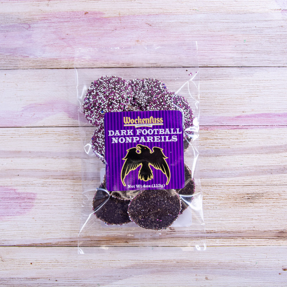 Dark chocolate nonpareils from Wockenfuss candies