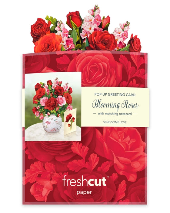 FreshCut Paper LLC Blooming Roses Mini Greeting Card
