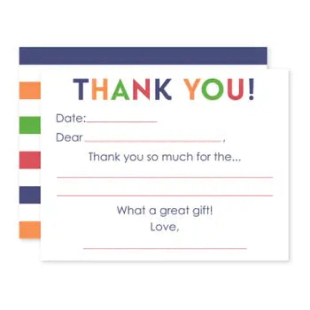 Blue Kid Fill In Thank You Notes