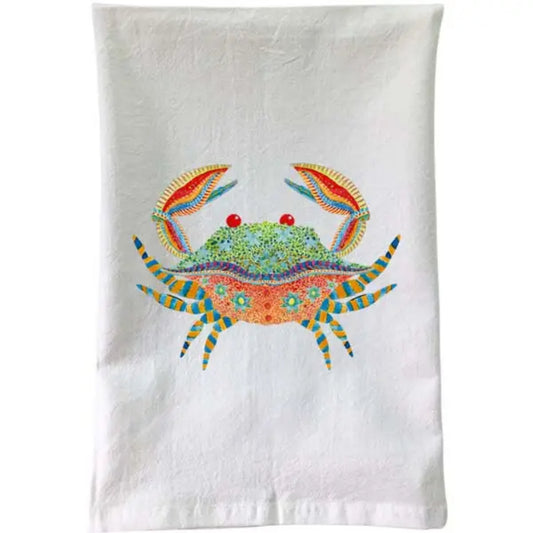 Boho Crab Flour Sack Towel