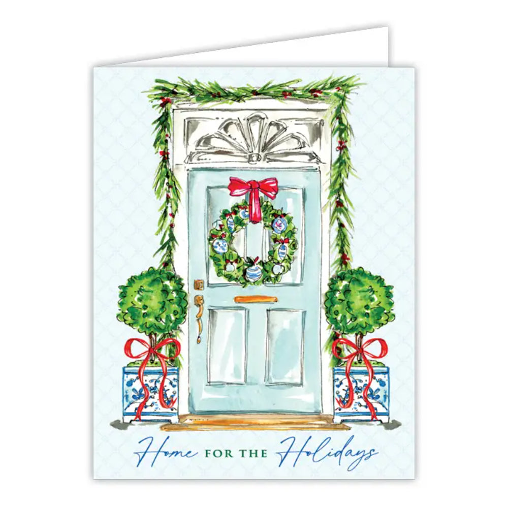 RosanneBeck Collections Home For the Holidays Festive Front Door Greeting Card