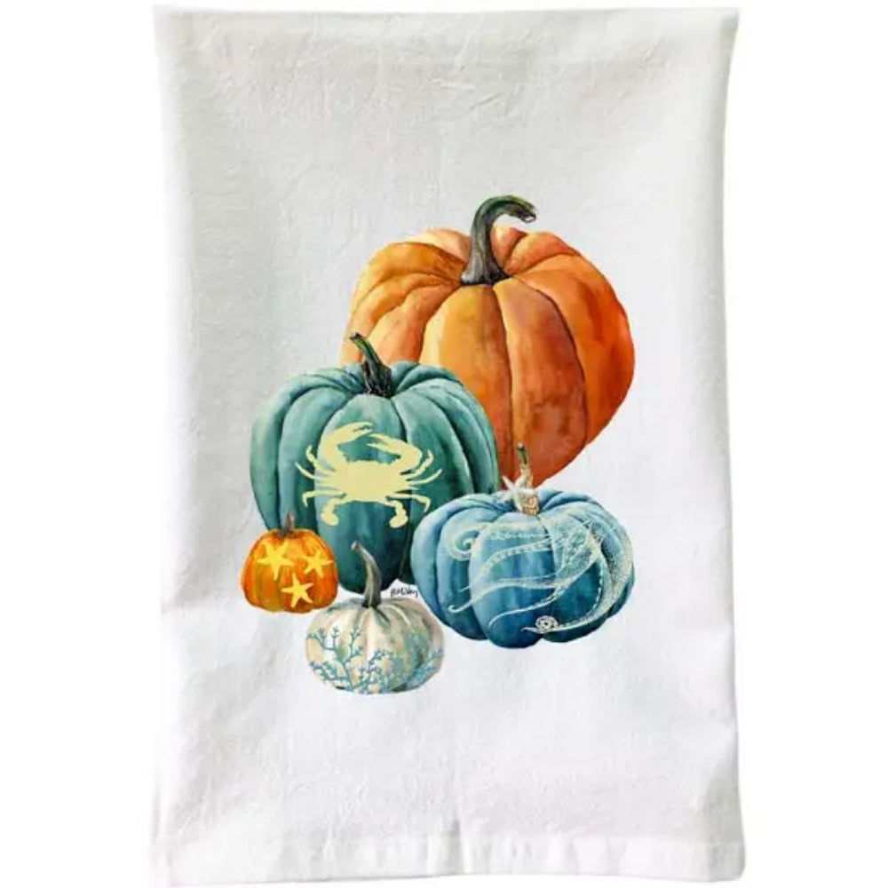 Fall Sealife Pumpkins Flour Sack Towel