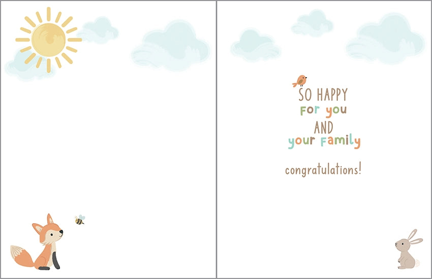 Gina B Designs Baby Greeting Card - Forest Animal Tree
