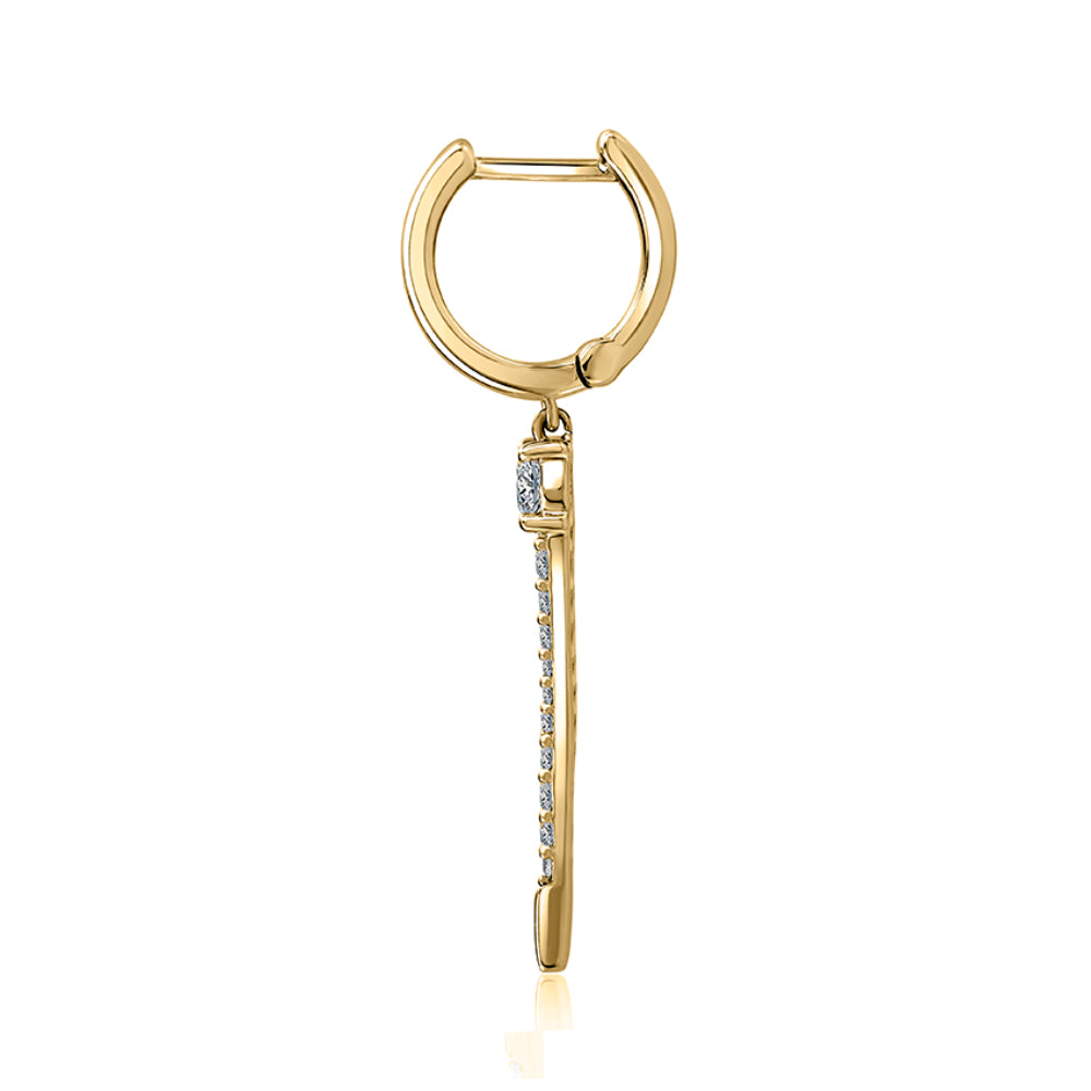 A. Jaffe 14k Sophisticated Diamond Dagger Drop Earrings