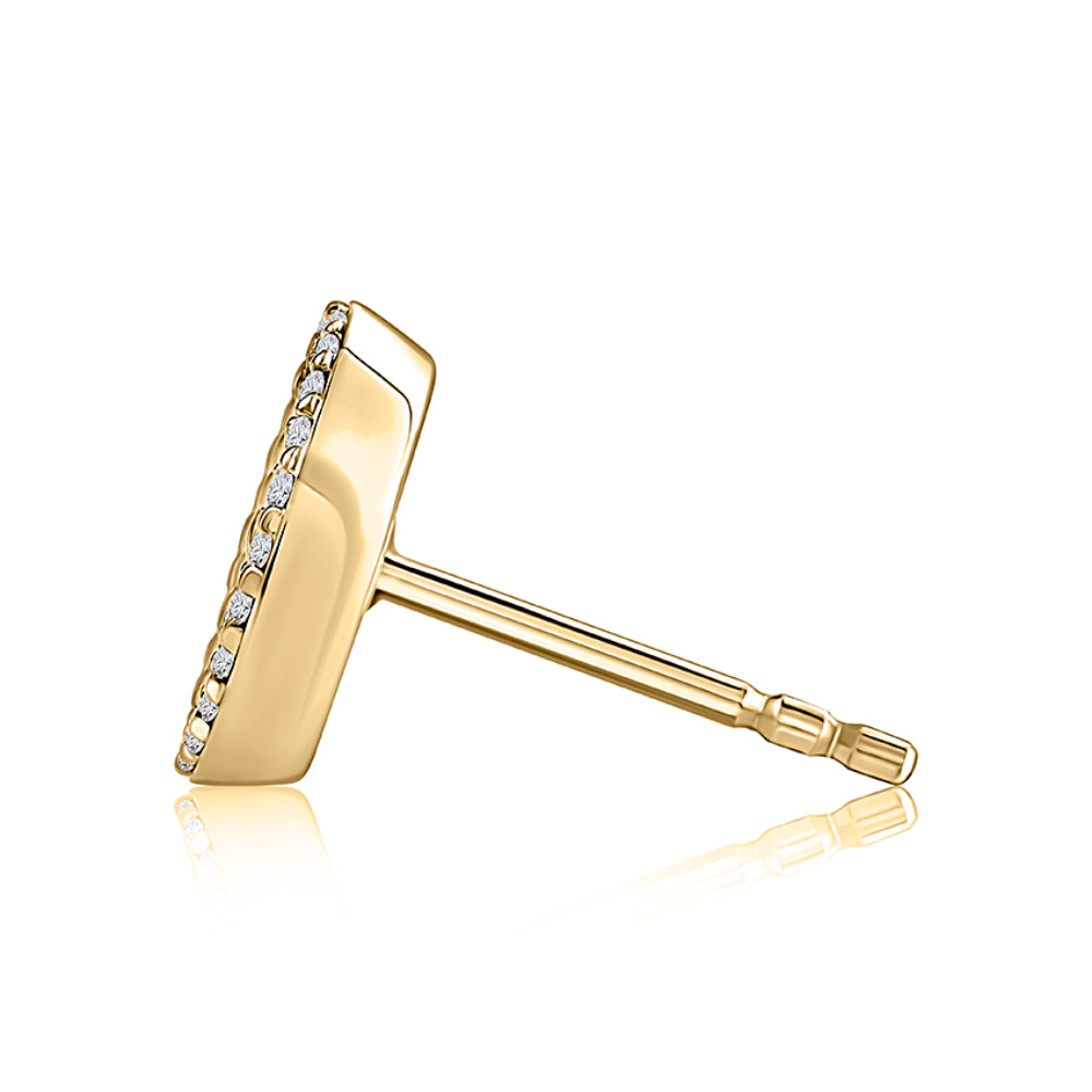 A. Jaffe 14k Quilted Studs with Diamond Borders