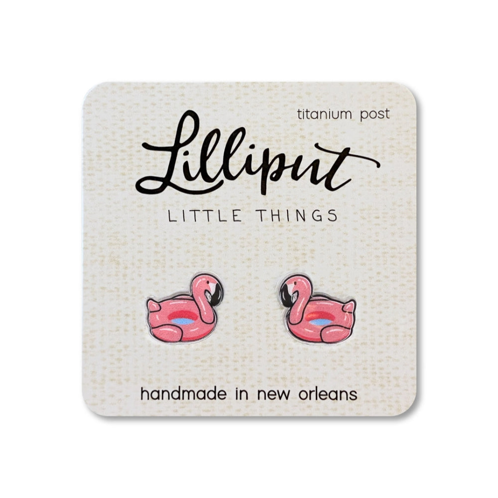 Lilliput Little Things Flamingo Pool Floaty Earrings