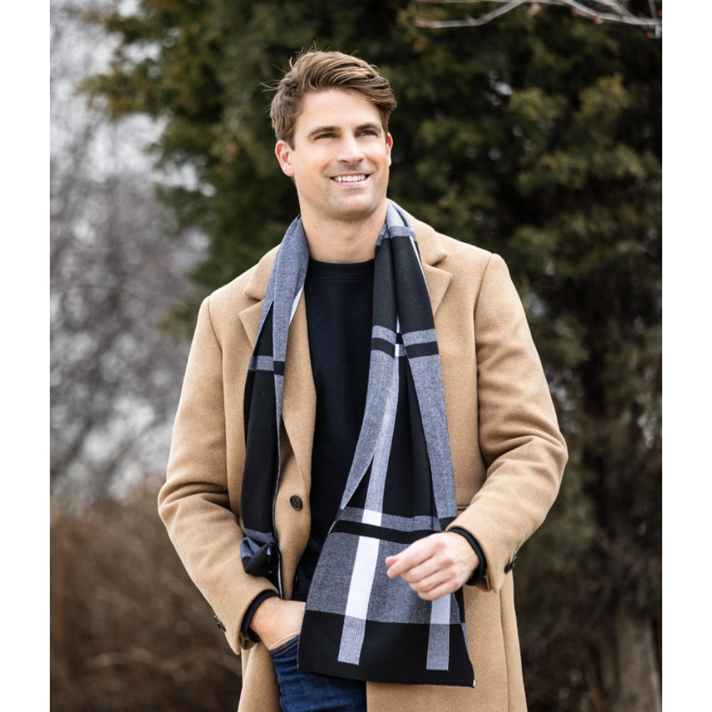 Britt's Knits Men's Plaid Knit Scarf