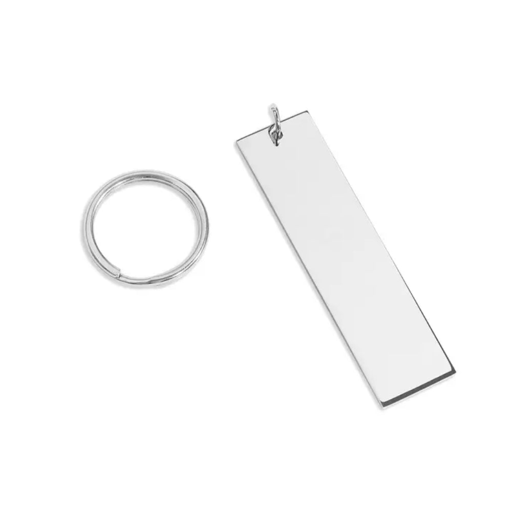 Stainless Steel Engravable Blank Rectangle Keychain