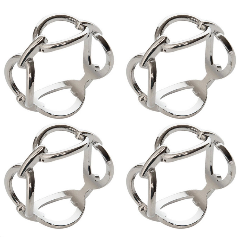 Silver Chain Link Napkin Ring - Set 4