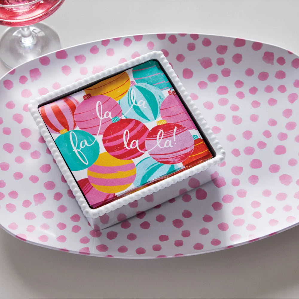 Mariposa FALALA White Beaded Napkin Box