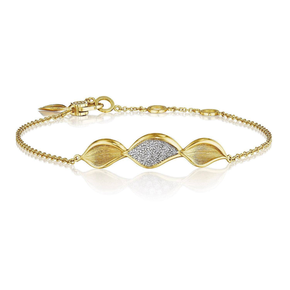 Tacori 18k Gold Dahlia Petal Diamond Pave Bracelet