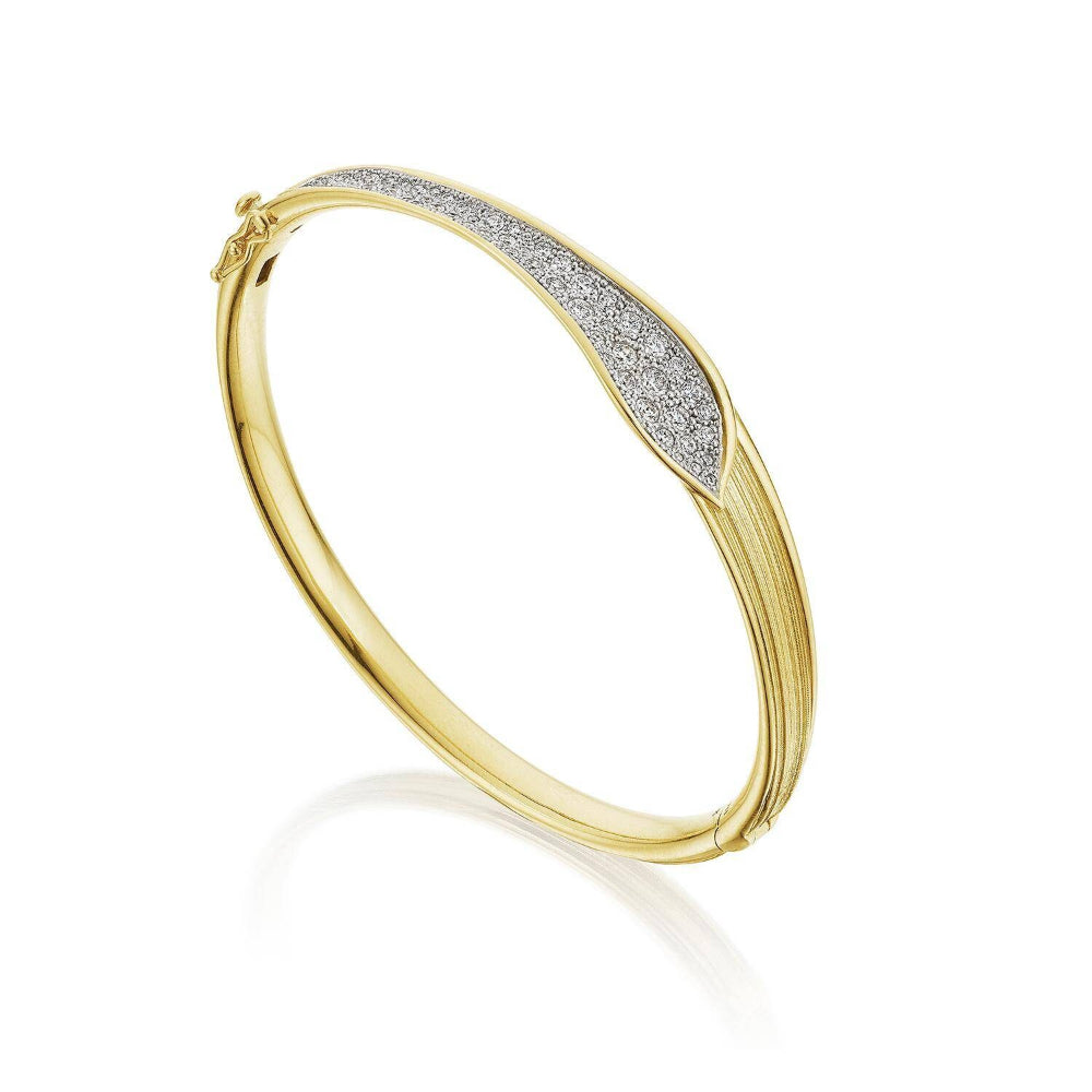 Tacori 18k Gold Dahlia Petal Diamond Pave Bangle
