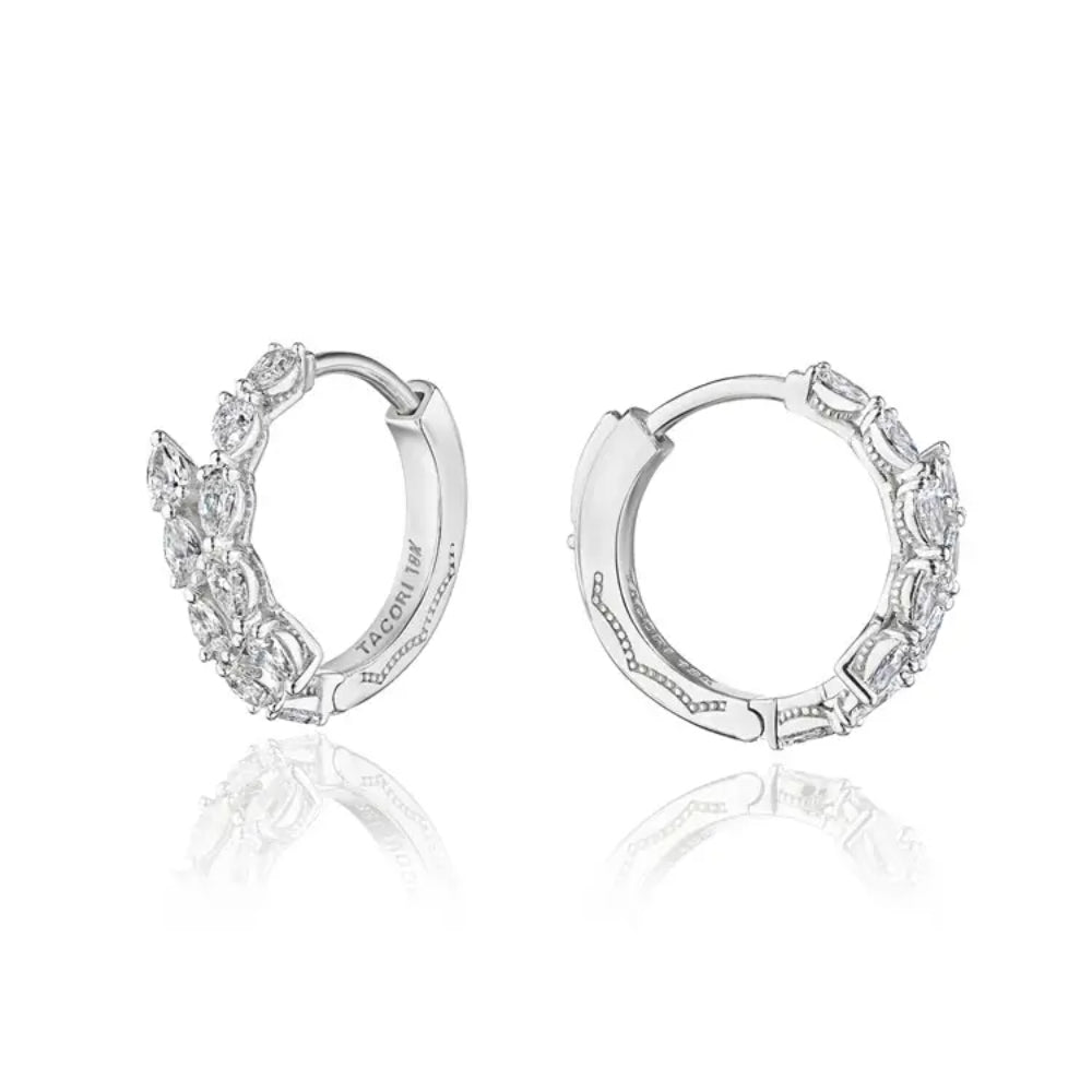 Tacori Stilla Medium Hoop Pear Diamond Earrings in 18k Gold
