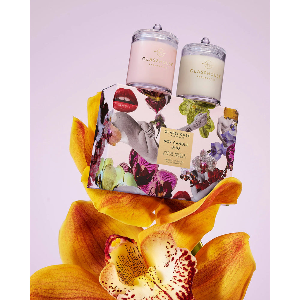 Glasshouse Fragrances 7.05 Oz. Mother's Day Candle Duo-Radiance In Bloom & Velvet Rhapsody