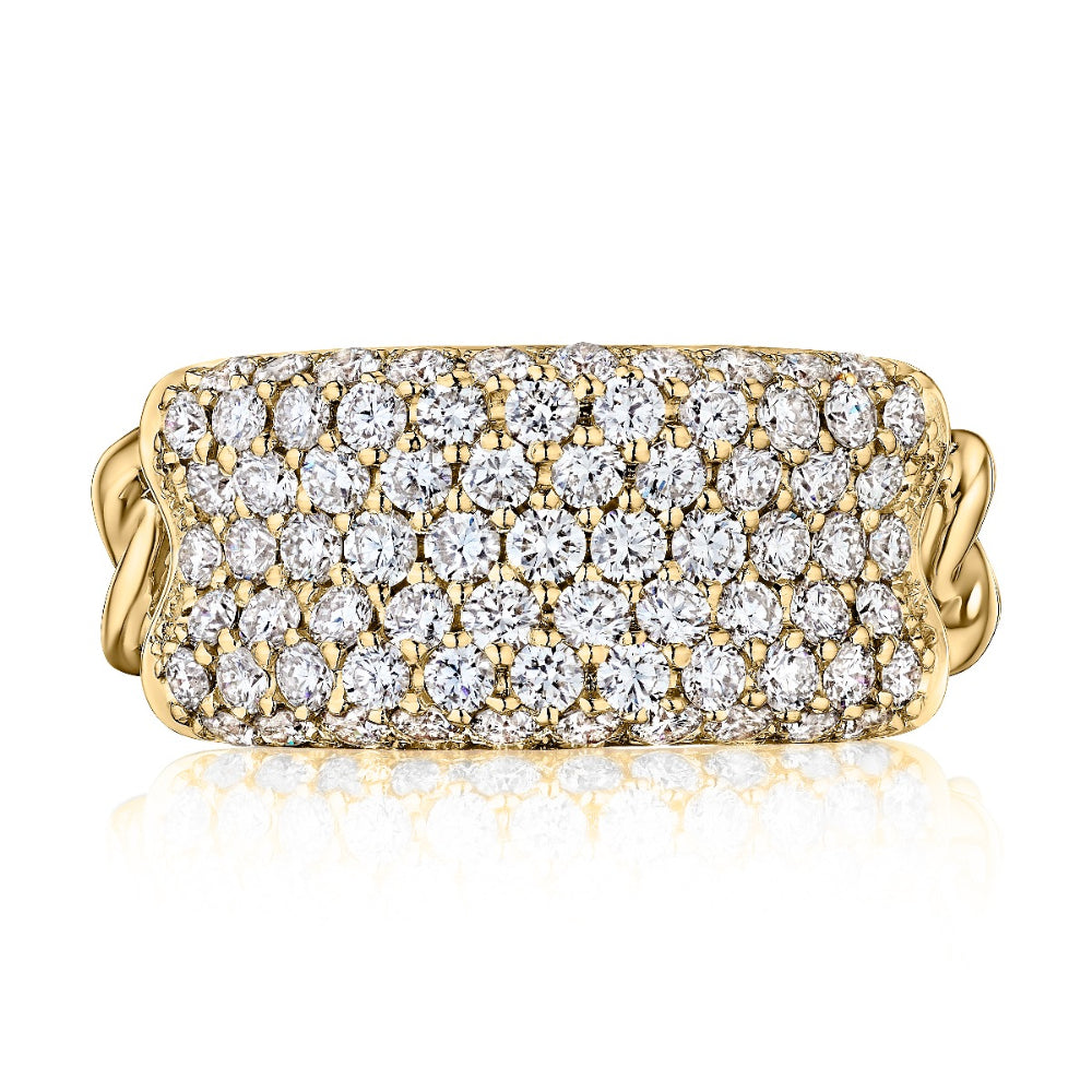 A. Jaffe 14k Gold Halfway Diamond Pave Ring